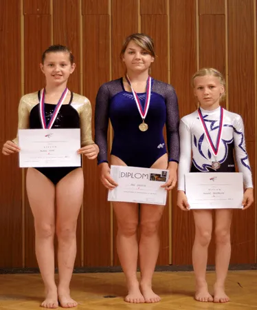 Oblastní přebor ve sportovní gymnastice. Chrudimské gymnastky získaly 5 medailí.