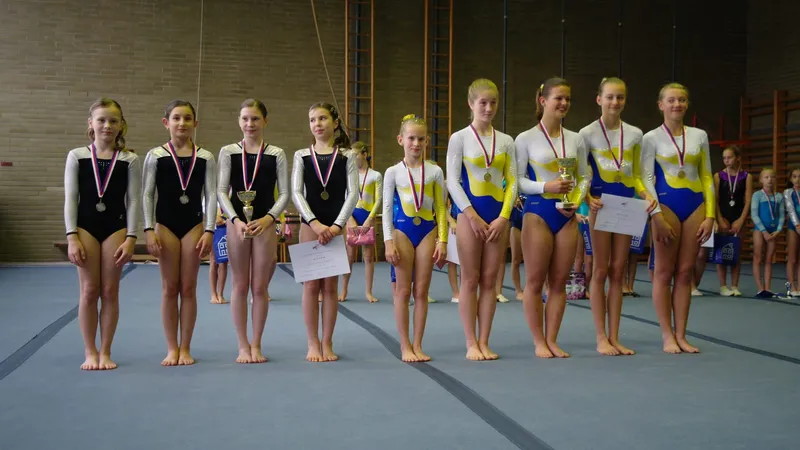 Oblastní přebor družstev ve sportovní gymnastice v Hradci Králové.